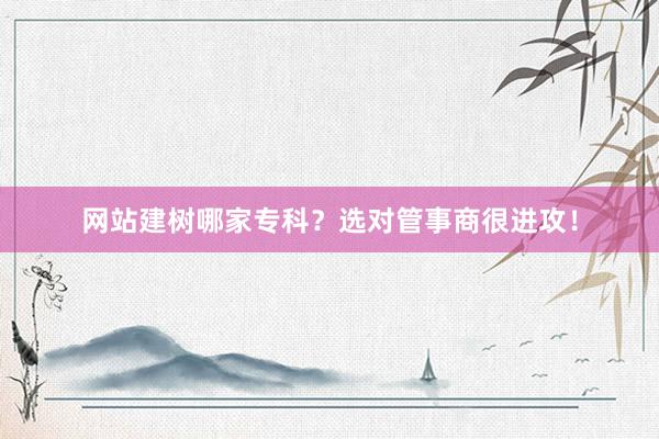 网站建树哪家专科？选对管事商很进攻！